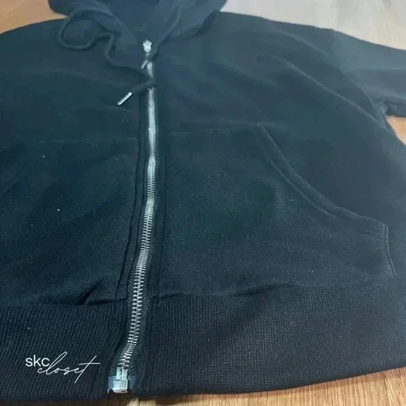 SHEIN MOOSTA Black Drawstring Drop Shoulder Hoodie, Small - Picture 5 of 10